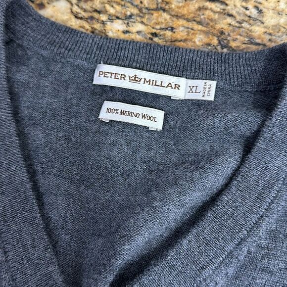 Peter Millar Gray Merino Wool Classic Pullover Sweater Vest Size XL - Picture 4 of 9